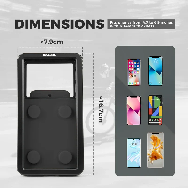 Magnetic Quick-Release Waterproof Bike Phone Mount with Touchscreen
