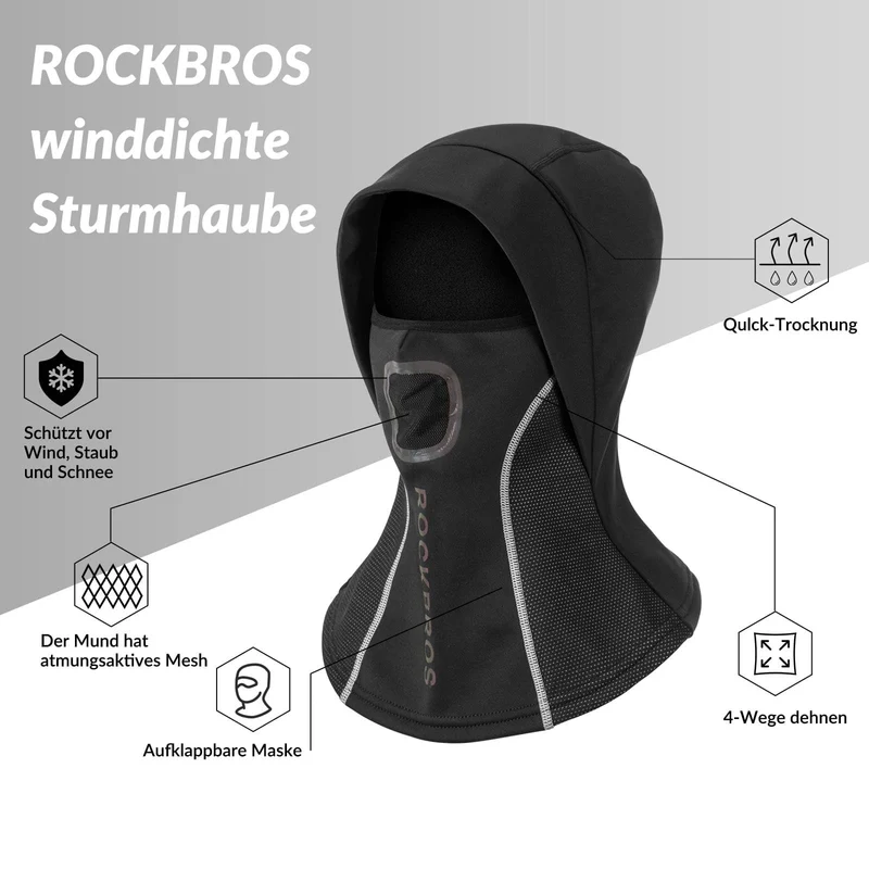 ROCKBROS Sturmhaube mit atmungsaktivem Mesh for Outdoorsports 유니섹스