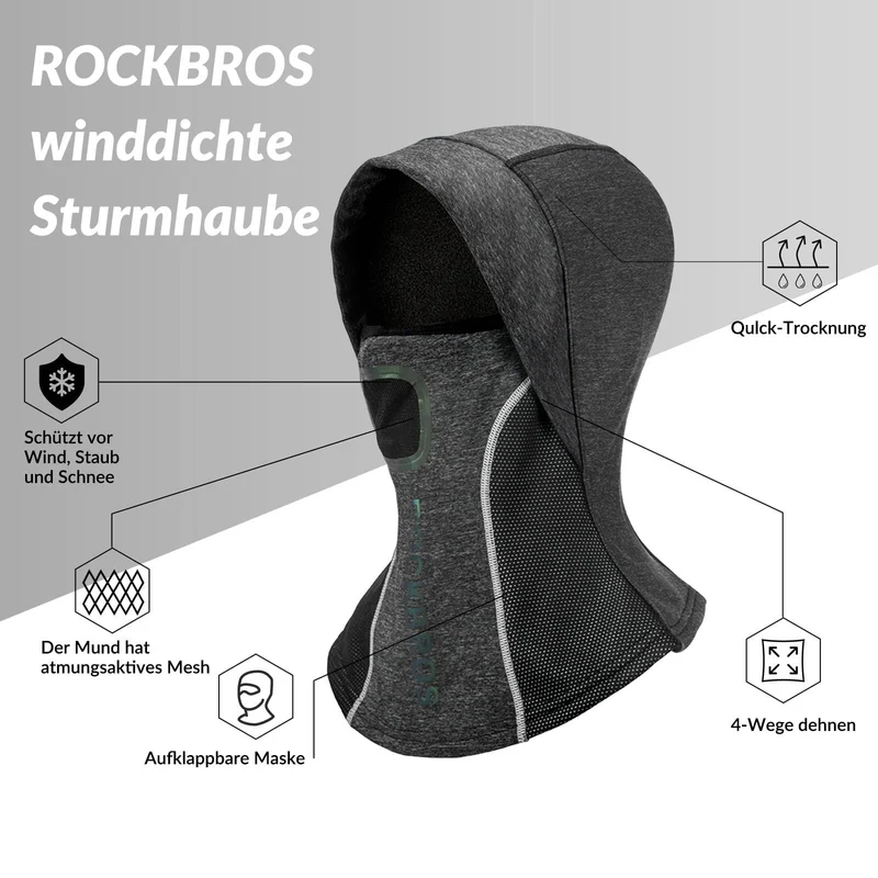 ROCKBROS Sturmhaube mit atmungsaktivem Mesh for Outdoorsports 유니섹스