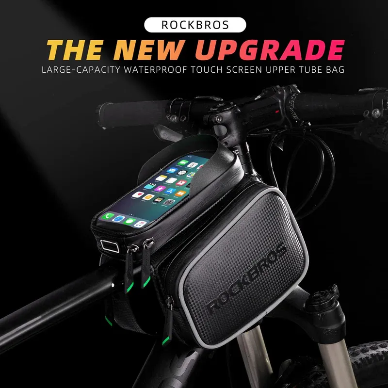 Waterproof Bike Top Tube Bag for 6.2in Phone