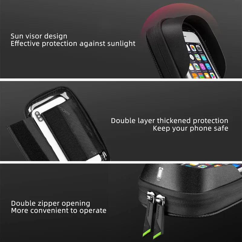 Waterproof Bike Top Tube Bag for 6.2in Phone