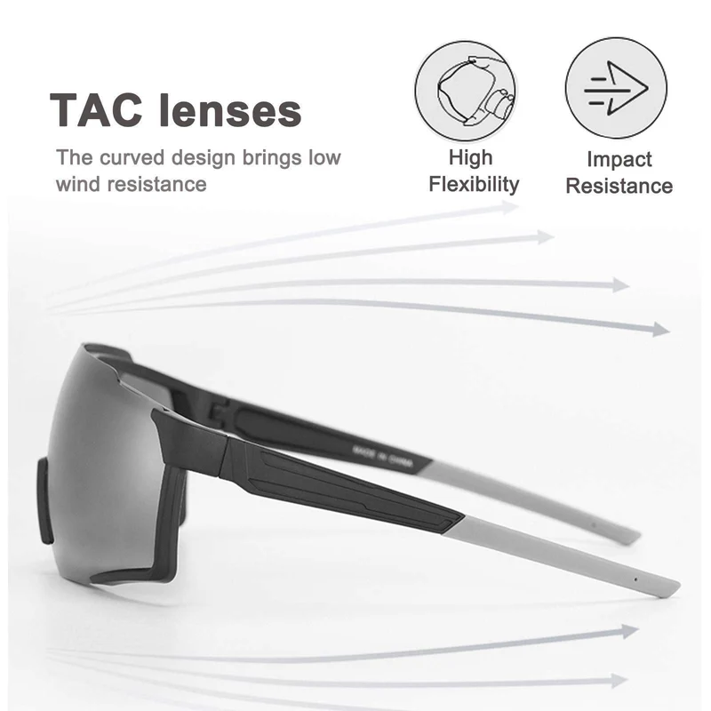 ROCKBROS Polarisierte Sonnenbrille Fahrradbrille for Outdoor-Sport Schwarz