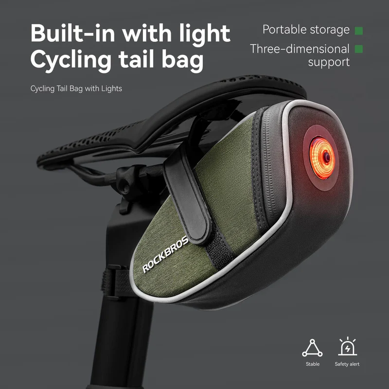 C60 Bike Saddle Bag with Tail Light - 0.45L