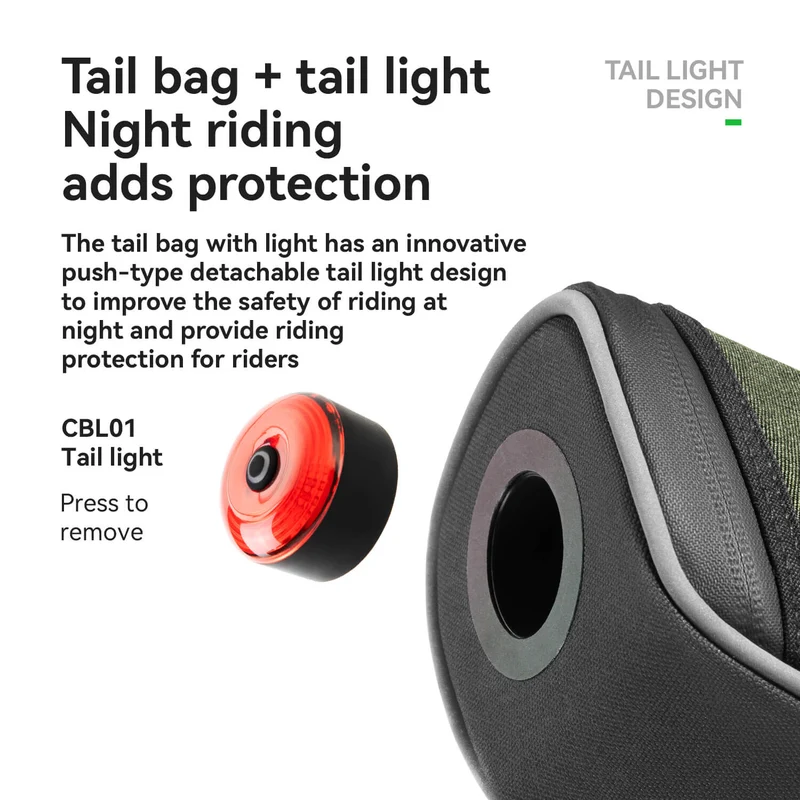 C60 Bike Saddle Bag with Tail Light - 0.45L