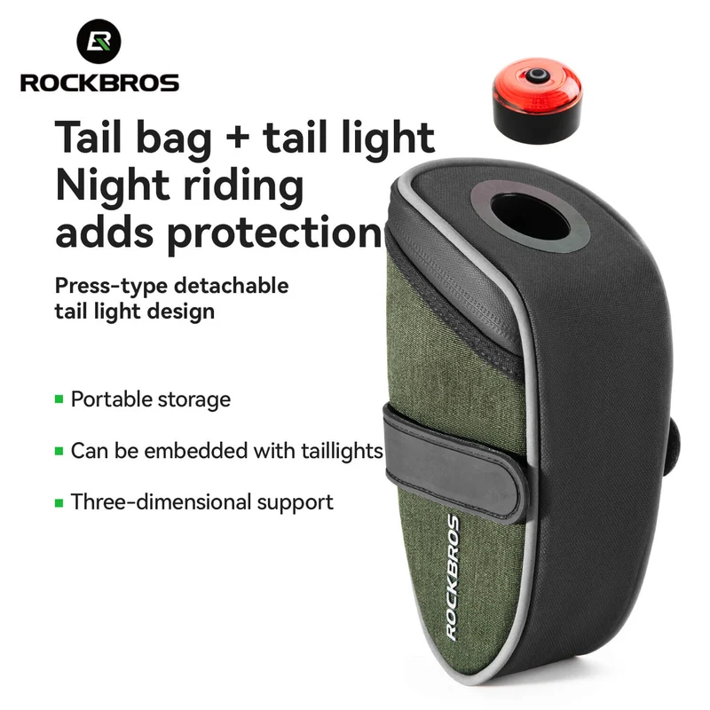 C60 Bike Saddle Bag with Tail Light - 0.45L