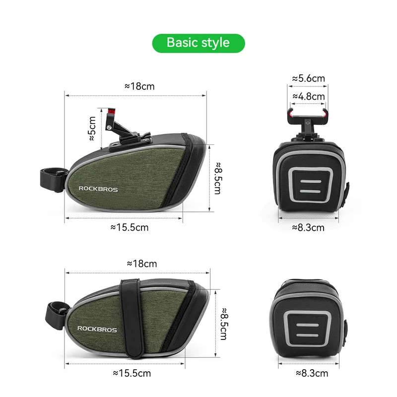 C60 Bike Saddle Bag with Tail Light - 0.45L