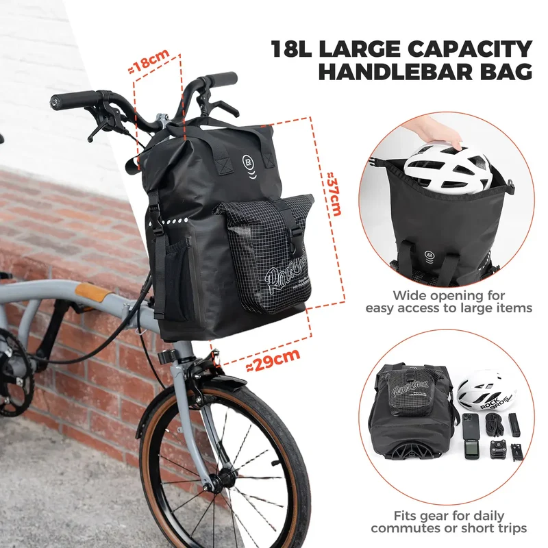 Folding Bike Handlebar Bag - 18L