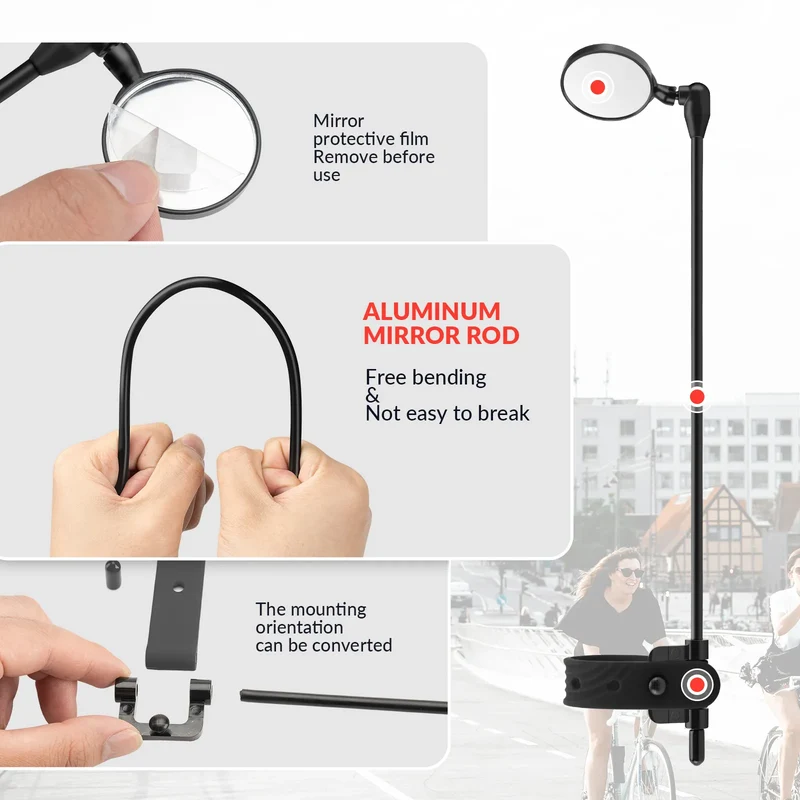 Bike Helmet Mirror – Adjustable Rear View