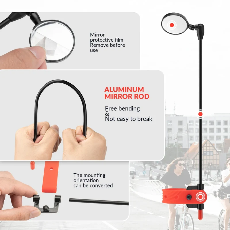 Bike Helmet Mirror – Adjustable Rear View