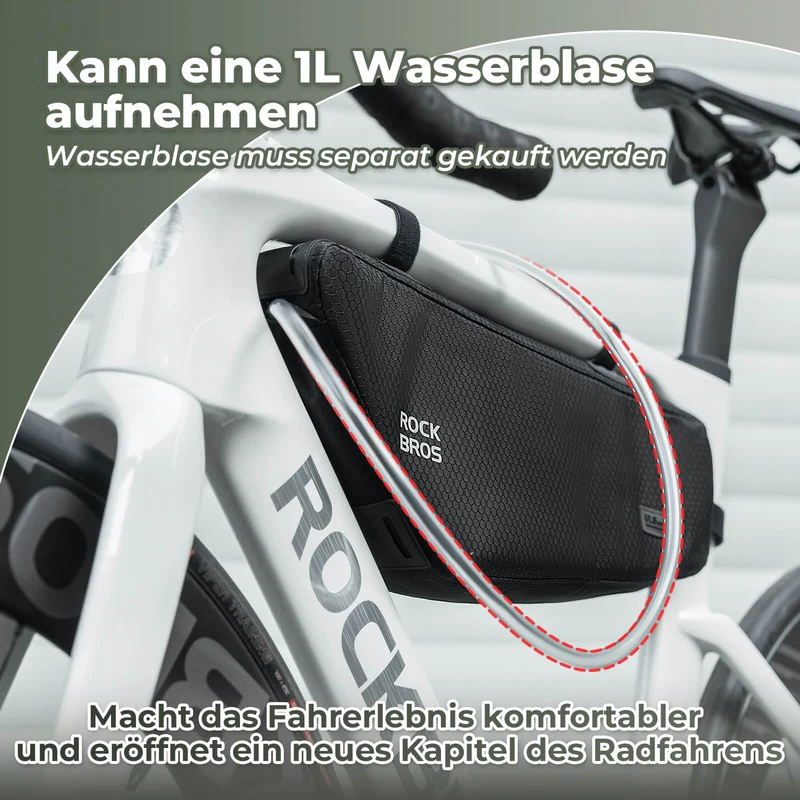 ROCKBROS Fahrrad Rahmentasche Dreiecktasche Wasserabweisend 2,9L 슈바르츠