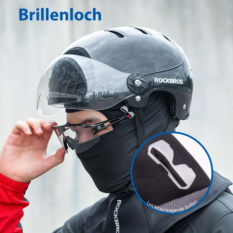 ROCKBROS Sturmhaube winddichte Unterhelmmütze aus Warmem 플리스 슈바르츠