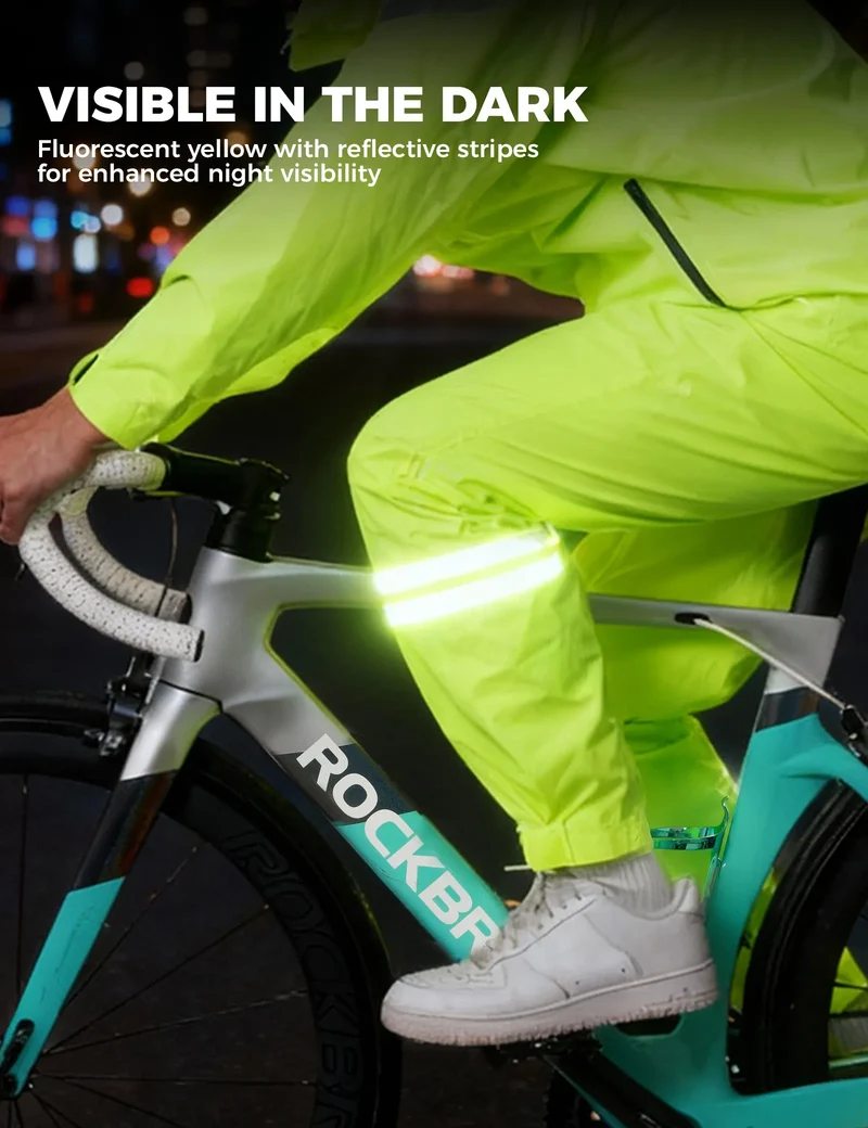 Hi-Vis Fluorescent Green Cycling Rain Pants