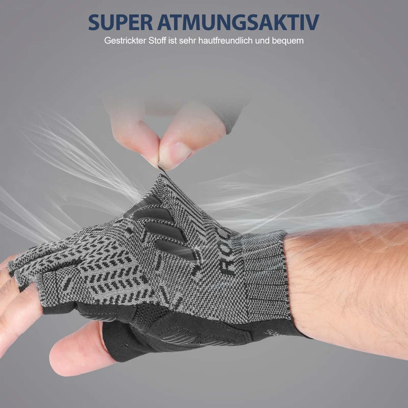 ROCKBROS 하프 핑거 충격 흡수 사이클링 Handschuhe Sommer Herren
