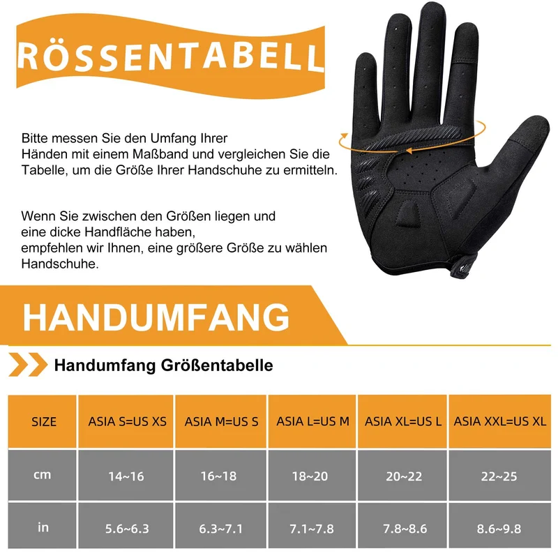 ROCKBROS Fahrradhandschuhe Touchscreen Handschuhe für Herren Damen