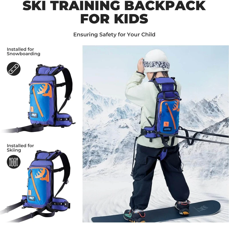 Qunature Kinder Ski-Trainingsrucksack mit Gurt