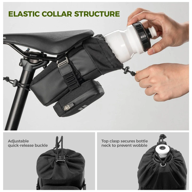 2 In 1 Bike Saddle Bag With Bottle Bag