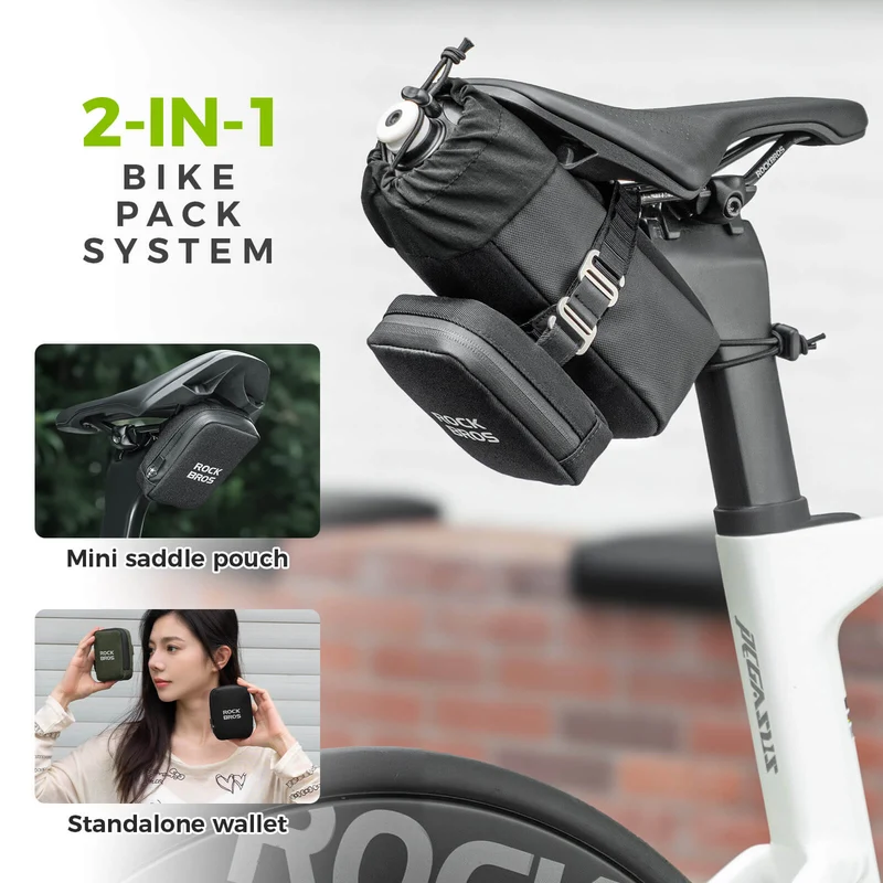 2 In 1 Bike Saddle Bag With Bottle Bag