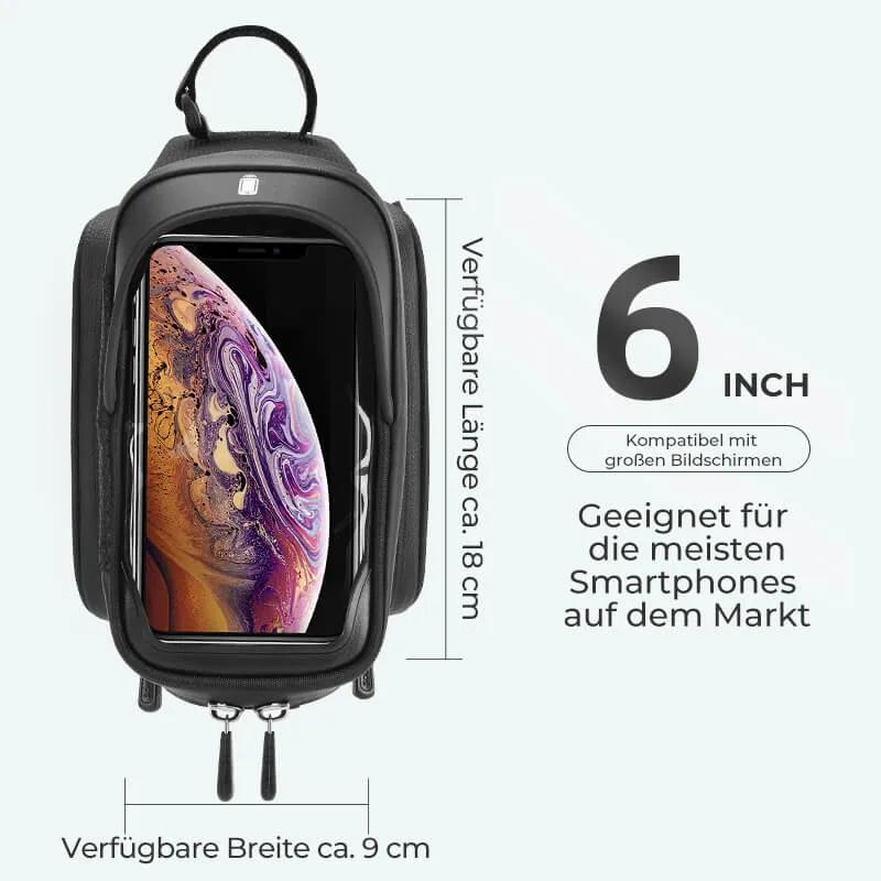 Oberrohrtasche für Smartphone mit Regenschutz