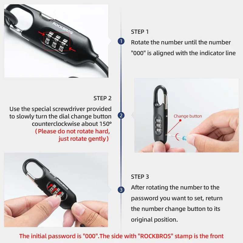 Combination Cable Bike Lock