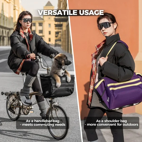 Folding Bike Handlebar Bag Basket Bag - 16L