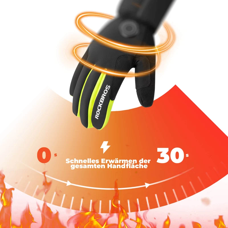 ROCKBROS Wanter Beheizte Fahrradhandschuhe Touchscreen Handschuhe M-2XL