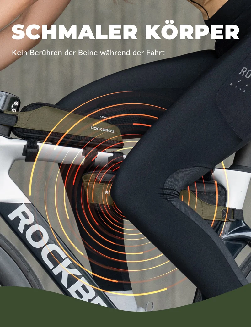 ROCKBROS Fahrradtasche Reflektierende Oberrohrtasche Dunkelgrün 0.65L