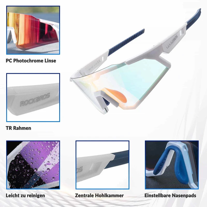 ROCKBROS Sonnenbrille Fahrradbrille Selbsttönend Outdoor UV400 슈츠