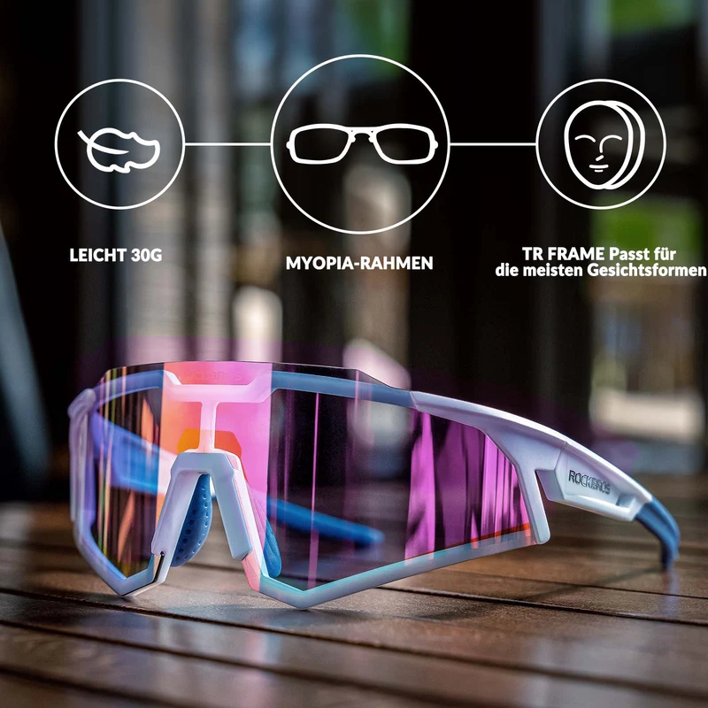 ROCKBROS Sonnenbrille Fahrradbrille Selbsttönend Outdoor UV400 슈츠