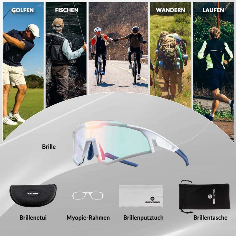 ROCKBROS Sonnenbrille Fahrradbrille Selbsttönend Outdoor UV400 슈츠