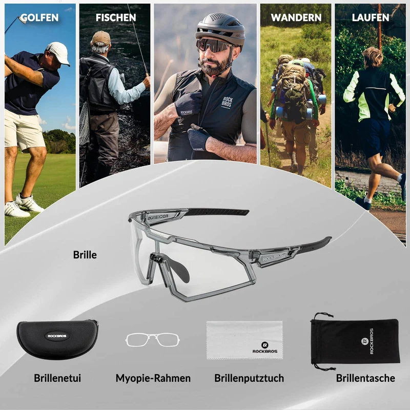 ROCKBROS Sonnenbrille Fahrradbrille Selbsttönend Outdoor UV400 슈츠