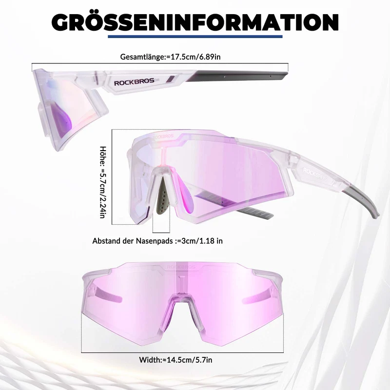 ROCKBROS Sonnenbrille Fahrradbrille Selbsttönend Outdoor UV400 슈츠