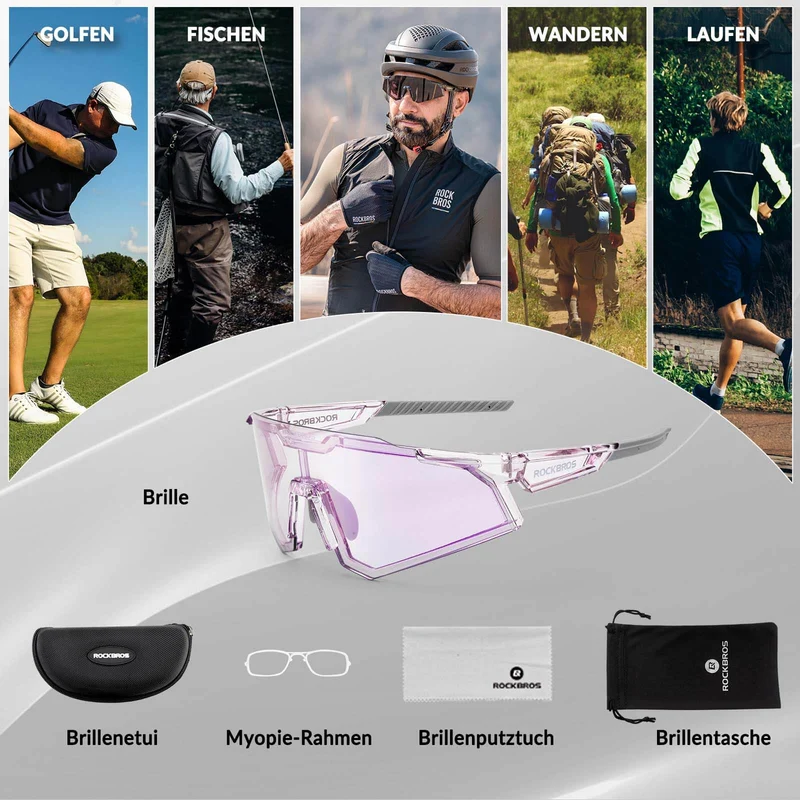 ROCKBROS Sonnenbrille Fahrradbrille Selbsttönend Outdoor UV400 슈츠