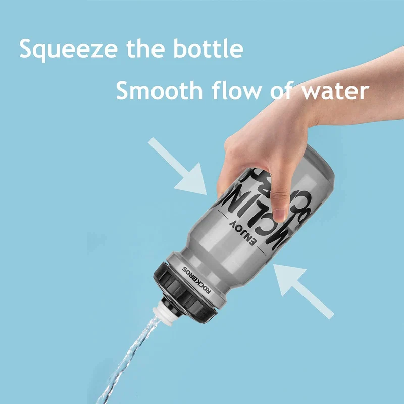 ROCKBROS Sport Trinkflasche 600ml aus PP5 mit Staubschutzhülle geliefert