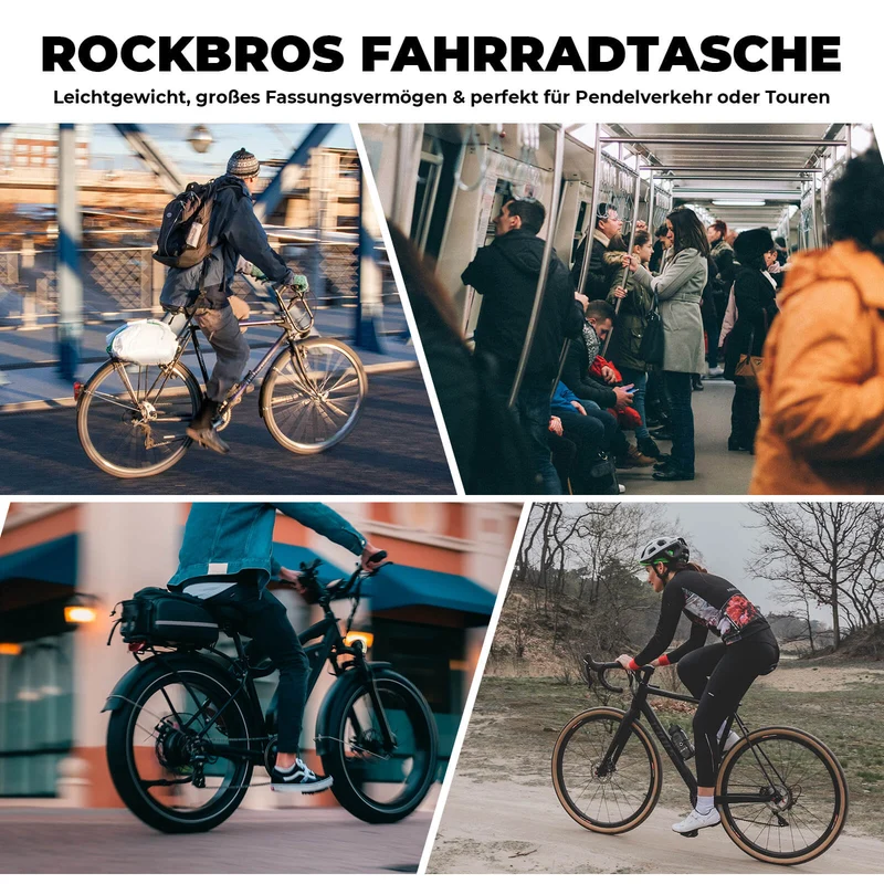 Faltbare Einteiler-Gepäckträgertasche für den Gepäckträger