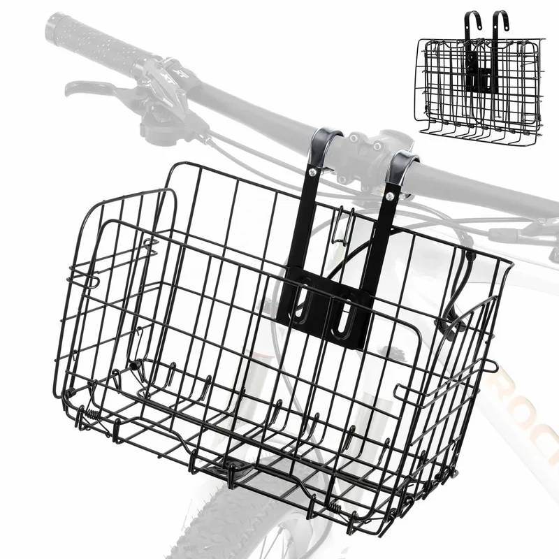 Folding Steel Mesh Bicycle Basket