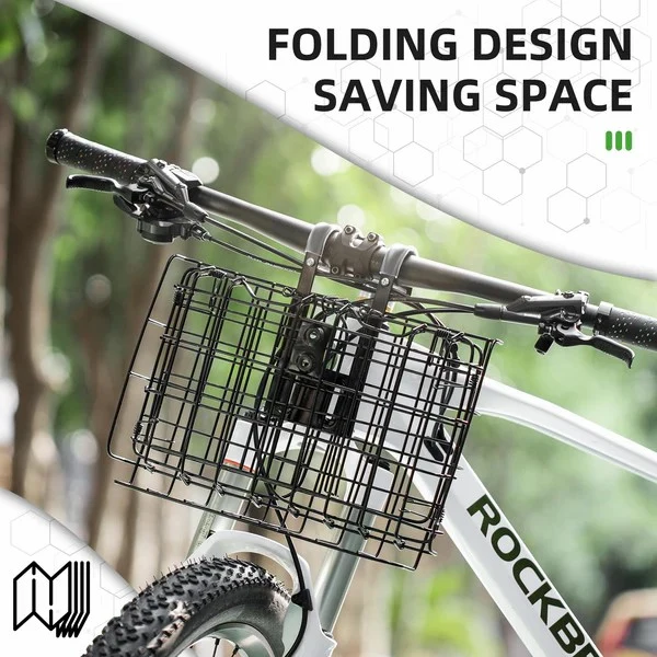 Folding Steel Mesh Bicycle Basket