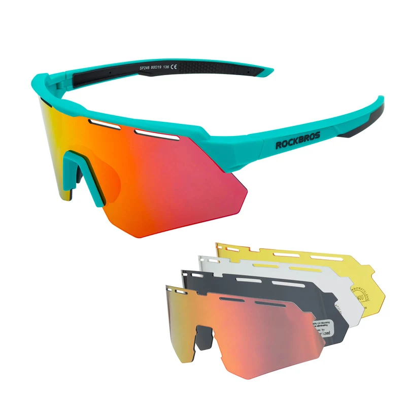 Polarized Cycling Sunglasses with 4 Interchangeable Lenses