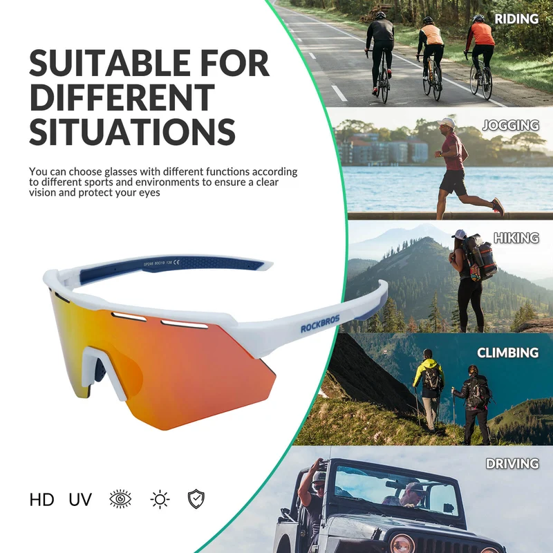 Polarized Cycling Sunglasses with 4 Interchangeable Lenses