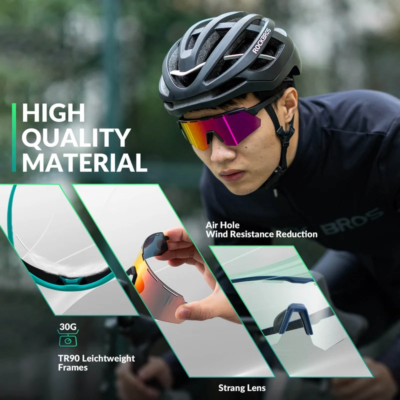 Polarized Cycling Sunglasses with 4 Interchangeable Lenses