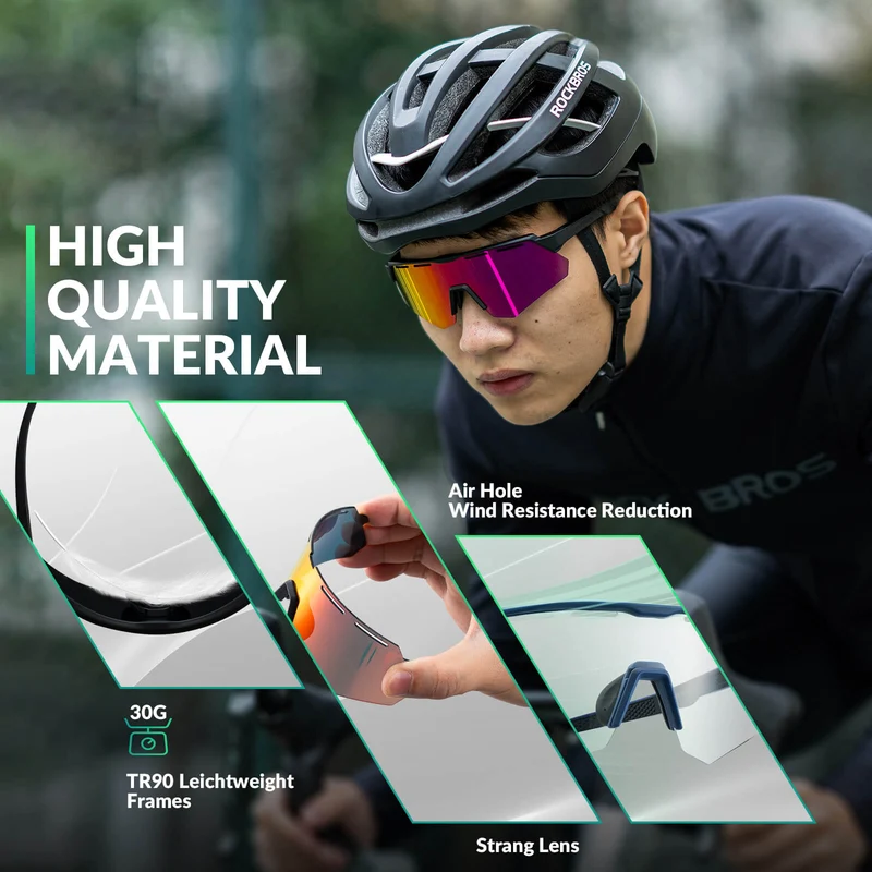Polarized Cycling Sunglasses with 4 Interchangeable Lenses