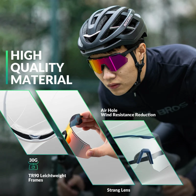 Polarized Cycling Sunglasses with 4 Interchangeable Lenses