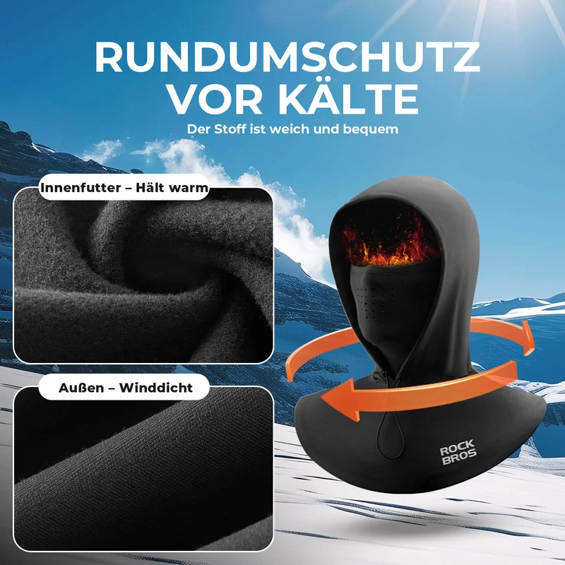 ROCKBROS Wanter Sturmhaube Gesichtsmaske Warm Winddicht Balaclava Herren Damen