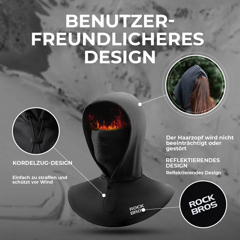 ROCKBROS Wanter Sturmhaube Gesichtsmaske Warm Winddicht Balaclava Herren Damen