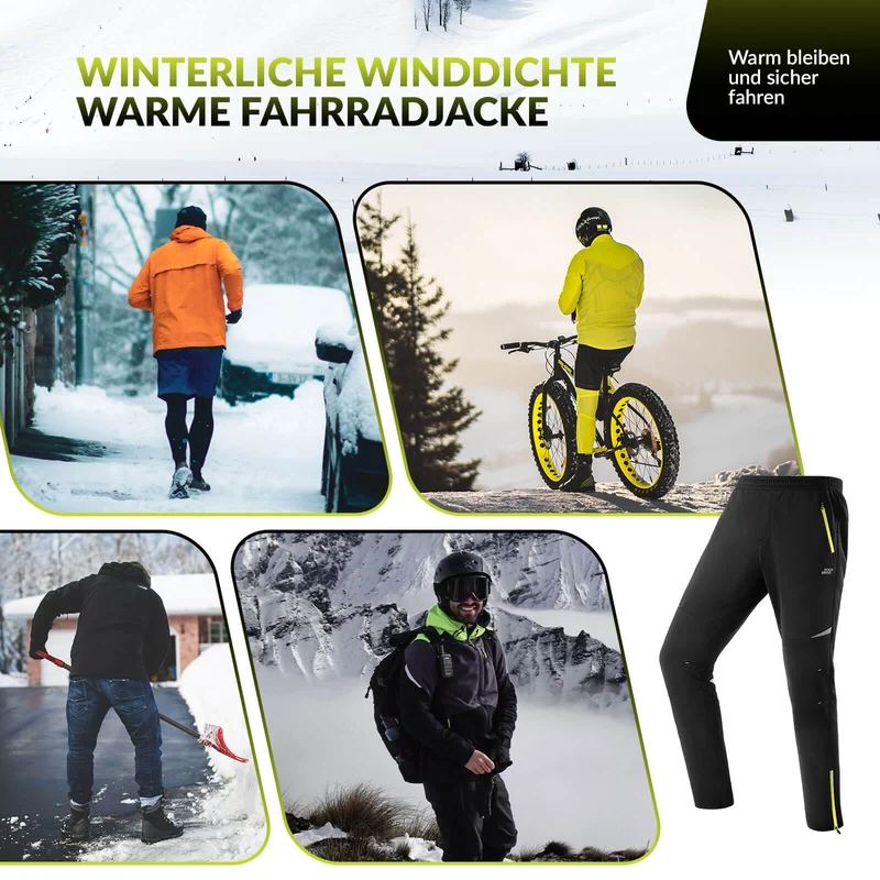 ROCKBROS Herren Fahrradhose Winddicht 및 따뜻한 겨울 야외 스포츠용