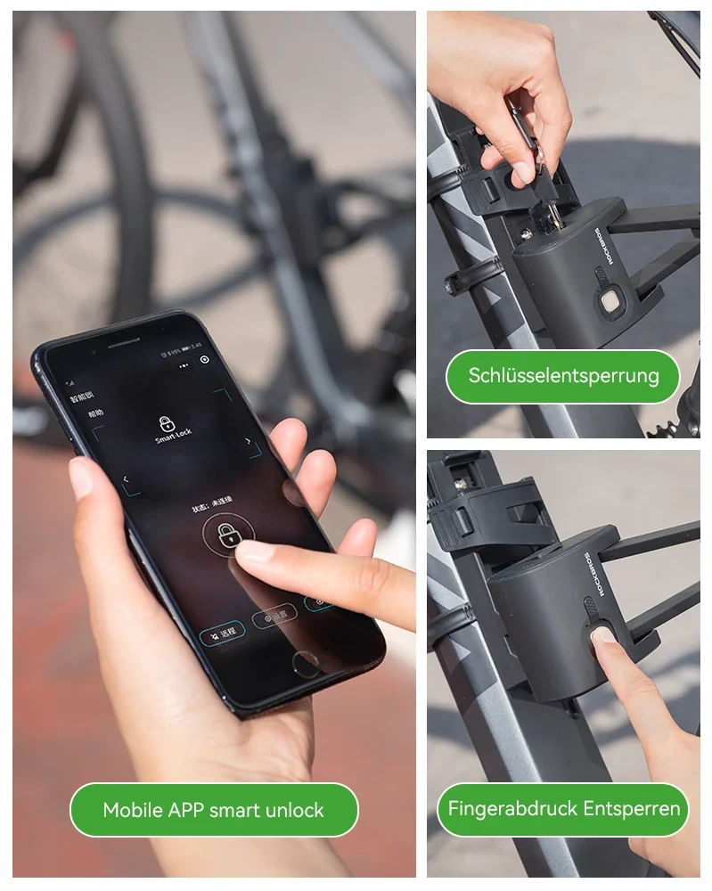 Fahrrad Fingerabdruck Faltschloss USB-Aufladung