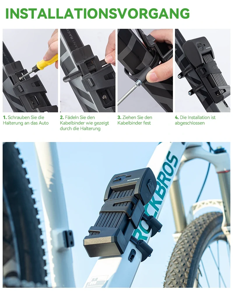 Fahrrad Fingerabdruck Faltschloss USB-Aufladung