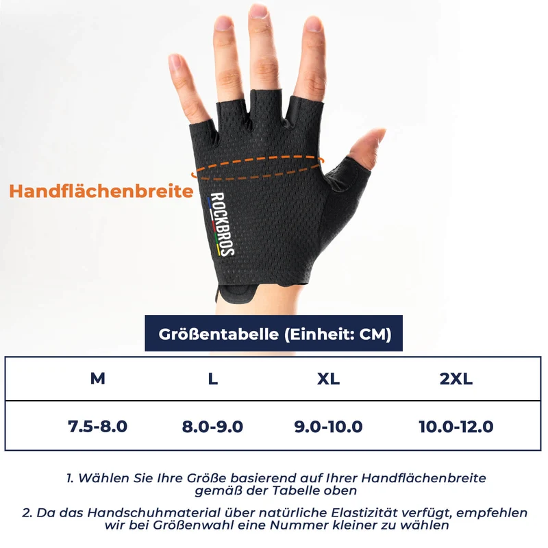 ROAD TO SKY Fahrradhandschuhe Halbfinger SBR Polsterung atmungsaktiv rutschfest