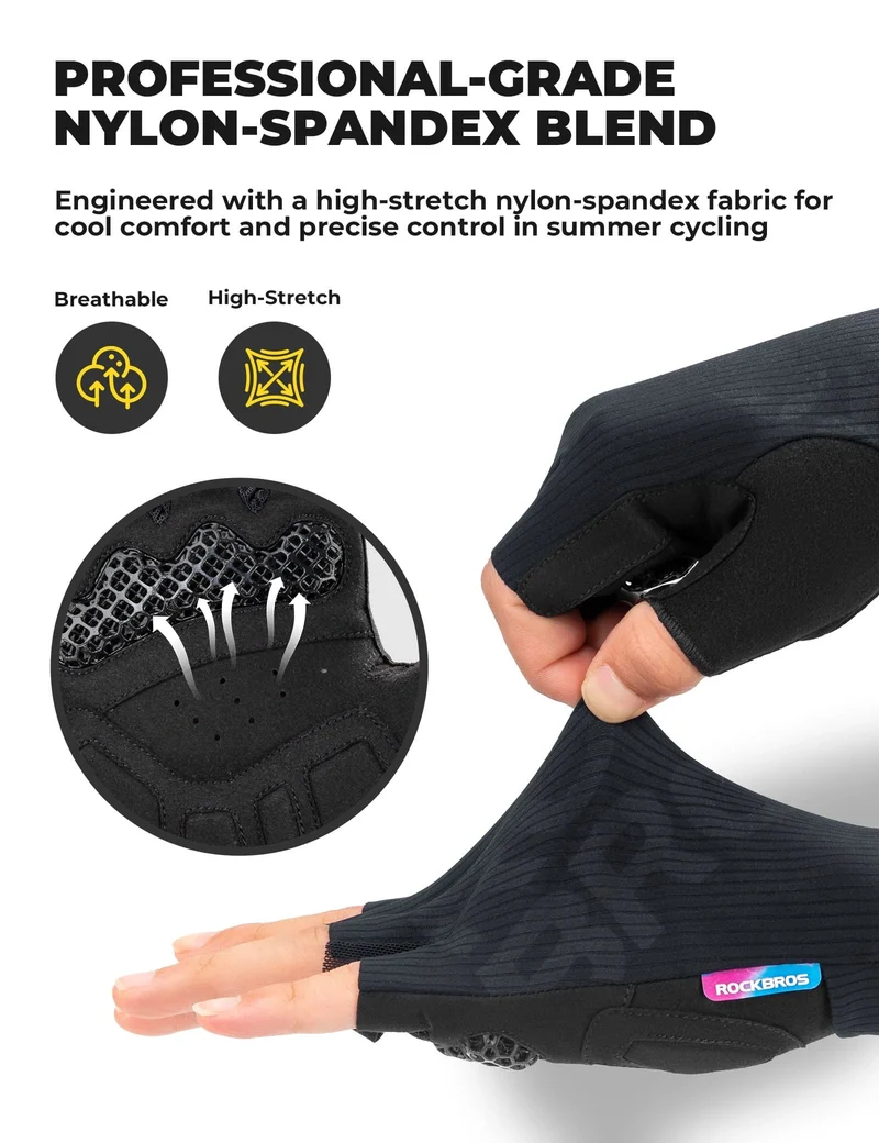 S405 3D Printed Palm Pad Cycling Gloves