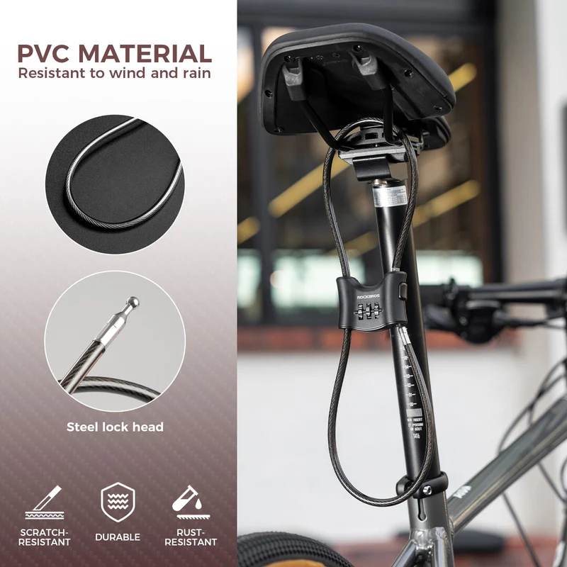 5.49 mm Steel Cable Bike Lock with Double Loop