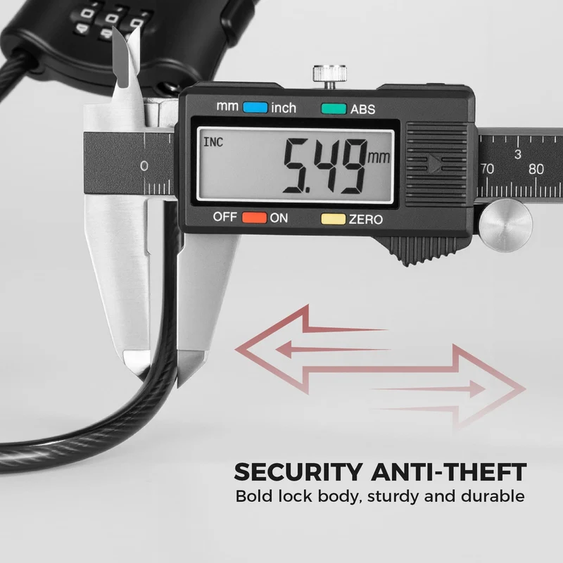 5.49 mm Steel Cable Bike Lock with Double Loop
